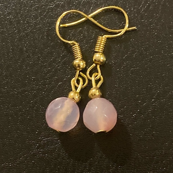 Pink Heart Pendant Necklace with beautiful shiny beads and pink earrings . - Picture 10 of 14